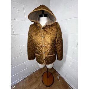 THE SMOCK SHOP Quilted Jacket Fishing‎ Coat Lightweight Outdoors Brown M D1
